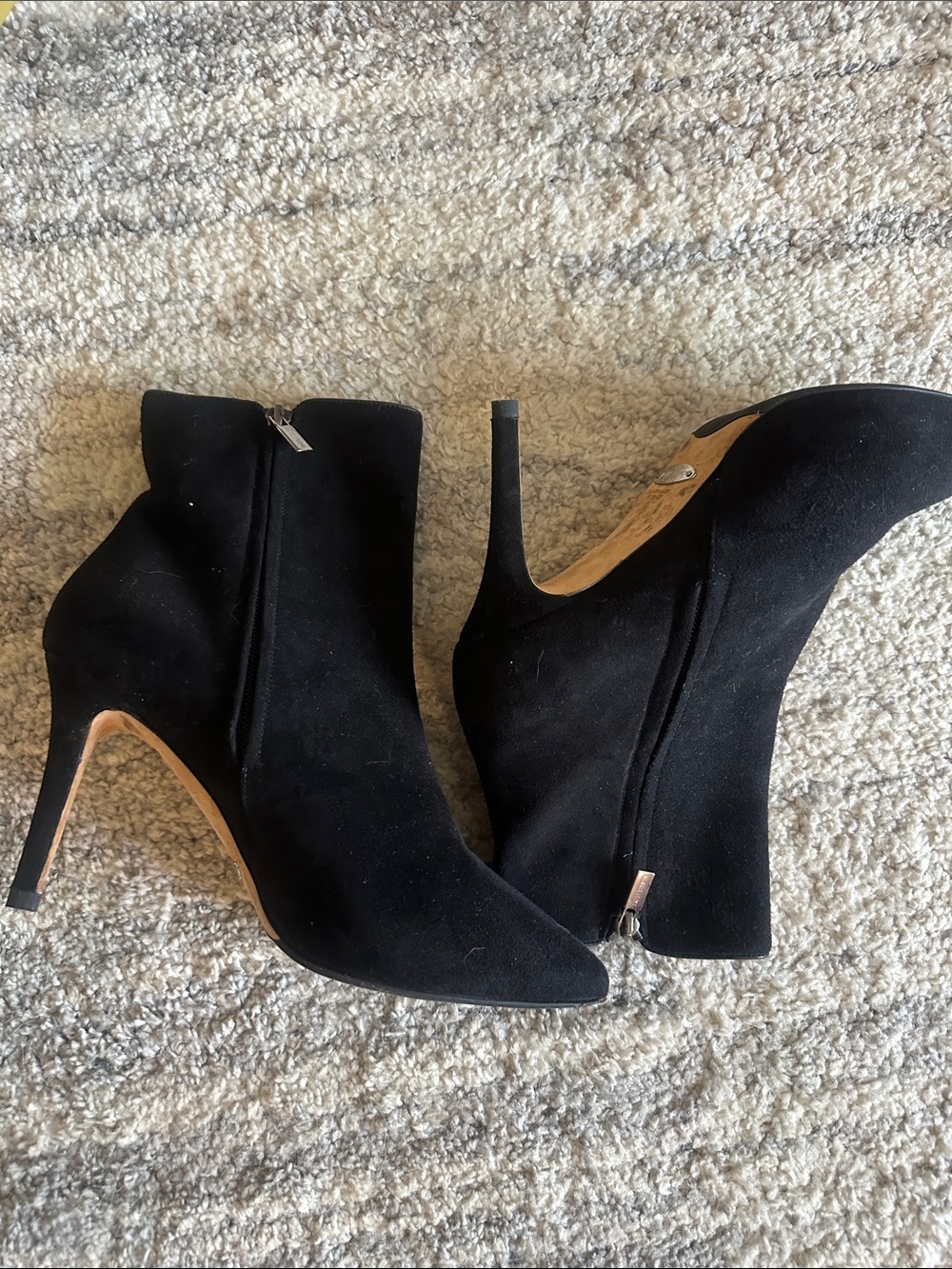 Sarah Flint Perfect Black Suede Pointed Toe Stiletto Ankle Boots
